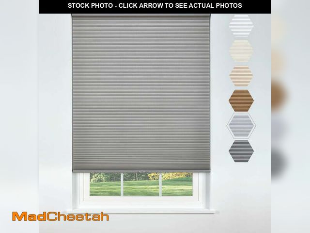 Lot 74-14584664 - Linen Avenue Cordless Standard Blackout Cellular Shade 27 W x 37 H, Platinum (Arrives 1/4" Narrower)...