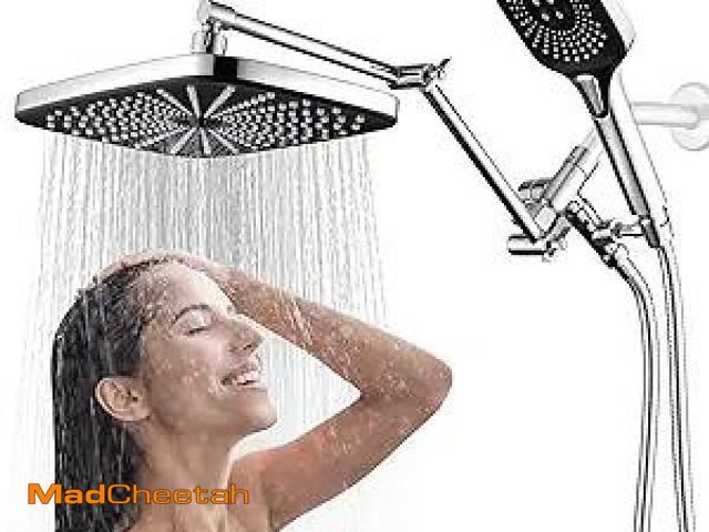 Lot 74-12129184 - Cuzubro 12" High Pressure Rain/Rainfall Shower Heads With 4 Modes Handheld Spray, Dual Showerhead Wi...