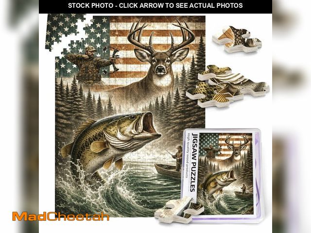 Lot 74-13625959 - Hunting Puzzles for Adults 500 Pieces Forest Fish Deer Jigsaw Puzzles Wildlife Animal Wooden Puzzle ...