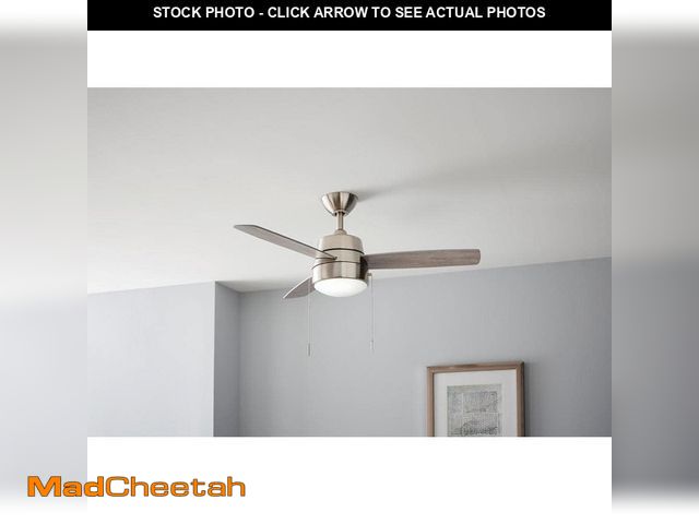 Lot 74-13792834 - Hampton Bay Caprice 44 in. Integrated LED Indoor Brushed Nickel Ceiling Fan with Light Kit - UNUSED