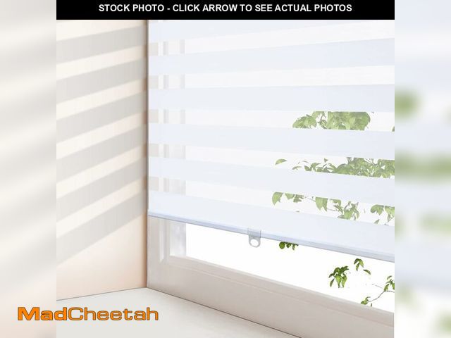 Lot 74-12574387 - (MISSING HARDWARE) AOSKY Zebra Blinds Cordless Zebra Shades for Windows Free-Stop Roller Windows Sha...