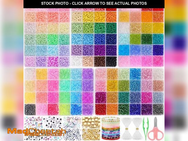 Lot 74-11978245 - Funtopia 13000pcs 4mm Seed Beads for Jewelry Making, 5 Types 120 Colors Small Glass Beads for Bracel...
