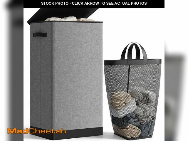Lot 74-14272511 - SOLEDI Laundry Hamper with Lid 100L Large &amp; Tall Collapsible Laundry Basket, Clothes Hamper with...