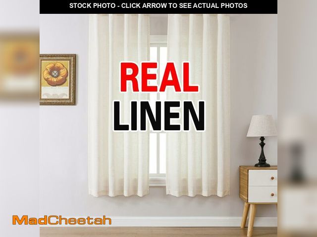 Lot 74-13627793 - MIUCO Linen Curtains 72 Inches Long for Bedroom Living Room, Light Filtering Curtains, Modern Neutra...