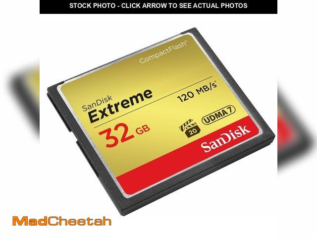 Lot 74-13548075 - SanDisk 32GB Extreme CompactFlash Memory Card UDMA 7 Speed Up To 120MB/s - SDCFXSB-032G-G46 - USED
