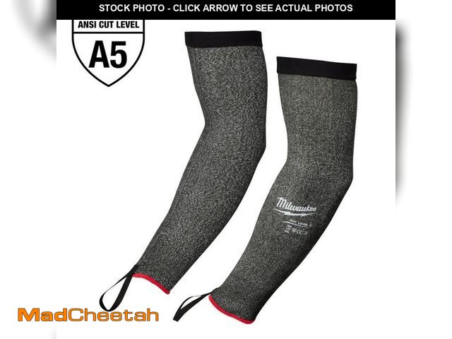 Lot 74-13051693 - Milwaukee 18 in. Black 4-Way Stretch Cut 5 Resistant Protective Arm Sleeves - UNUSED