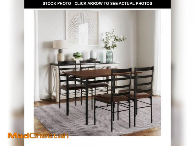 Lot 74-12478313 - Mainstays DA375 5-Piece Wood &amp; Metal Dining Set, 4 Person, 30 - UNUSED
