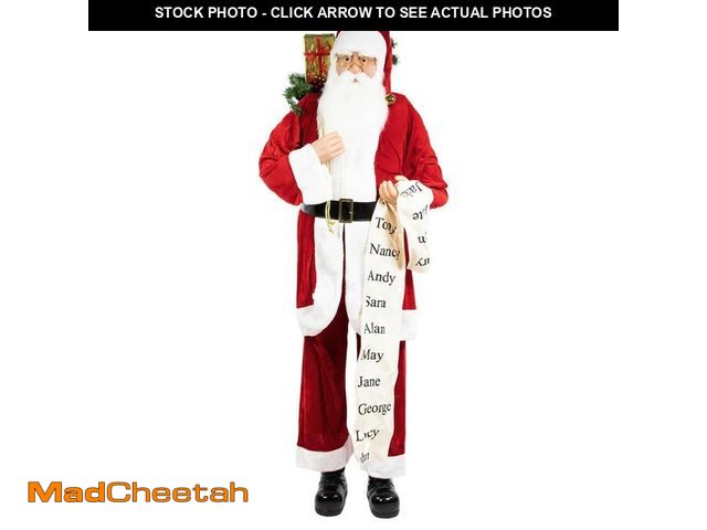 Lot 74-12824344 - Northlight 72 in. Red and White Santa Claus with Naughty or Nice List Christmas Figure - UNUSED