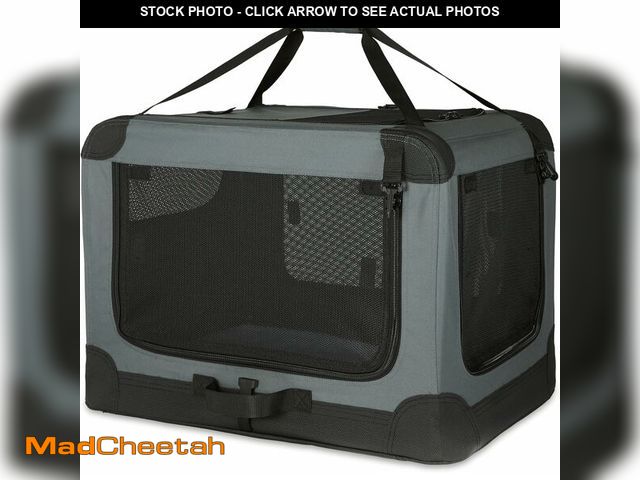 Lot 74-13582964 - Basics Portable Folding Soft Dog Crate, 4-Doors, Collapsible Travel Kennel for Cat, Dog, and Small A...