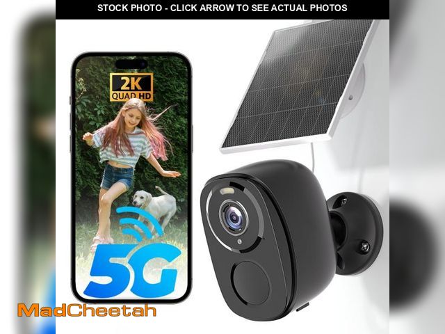 Lot 74-12302726 - 5G/2.4G Solar Security Cameras Wireless Outdoor, 2K Battery Camera w/Solar Panel,Siren Alarm,Color N...