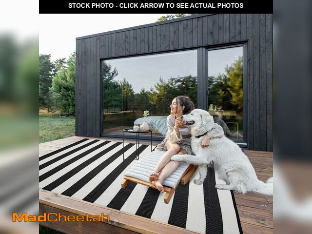 Lot 74-12717402 - Strickland Home Outdoor Rug Waterproof 5 x 8 ft, Reversible Plastic Straw Rug for Patio, Large Outdo...