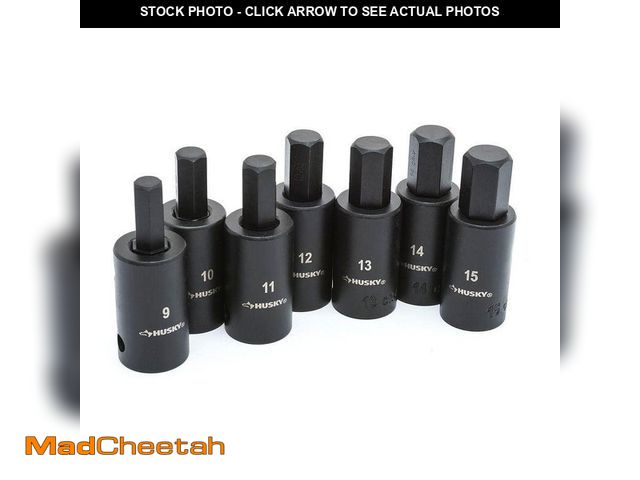 Lot 74-12988894 - Husky 1/2 in. Drive Hex Bit Impact Socket Set MM (7-Piece) - UNUSED