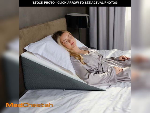 Lot 74-12549265 - Kolbs Bed Wedge Pillow with Memory Foam Top | Stylish Chic Jacquard Cover | Wedge Pillow for Sleepin...