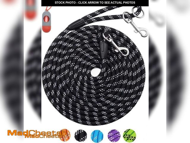 Lot 74-11545039 - 100FT Extra Long Dog Leash for Dog Training, Reflective Threads Check Cord Dog Leash, Heavy Duty Dog...