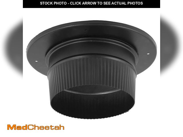 Lot 74-13778941 - DuraVent DuraBlack Stove Pipe 6in. Diameter Snap-Lock Adapter w/ Trim - UNUSED