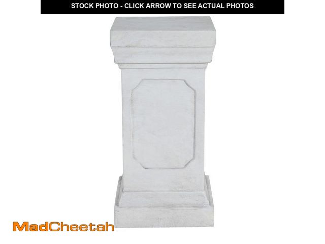 Lot 74-12584565 - *DIRTY* CHRISTOPHER KNIGHT HOME Edmund Antique White Outdoor/Indoor Concrete MGO Decorative Pedestal...