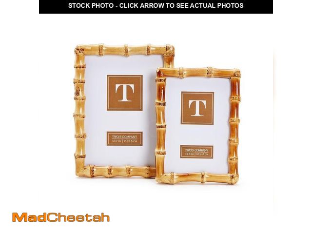Lot 74-12221713 - Two's Company Set of 2 Blonde Natural Bamboo Finish Photo Frame, Includes 2 Sizes, 4x6 and 5x7 Inche...