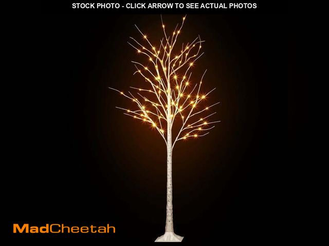 Lot 74-12780024 - LED Birch Tree Light 8FT White Tabletop Lamp with Timer, Lighted Trees for Indoor Decor Birthday Tha...