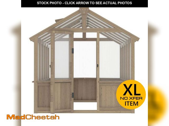 Lot 74-13647964 - VEIKOUS 8 ft. x 12 ft. Wooden Greenhouse for Outdoors, Polycarbonate Greenhouse with Roof Vent, Gree...