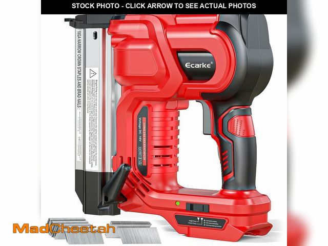 Lot 74-12499847 - Ecarke 18 Gauge Electric Nail Gun Compatible with Milwaukee Battery,2 in 1 Cordless Brad Nailer and ...