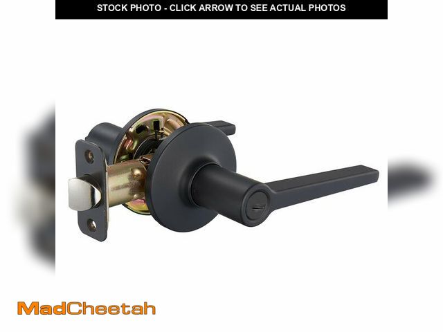 Lot 74-13053109 - Basics Manchester Door Lever - Privacy (Keyless) - Matte Black, 6-Pack - UNUSED