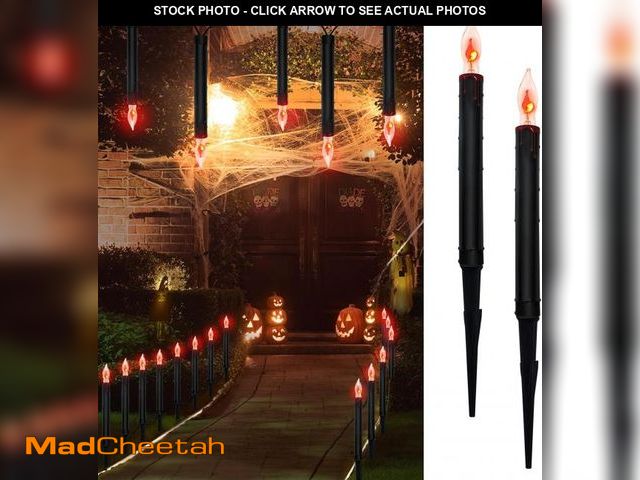 Lot 74-10733654 - Halloween Pathway Lights Outdoor, 19.5Ft Halloween Pathway Marker String Lights with 10 C18 Flicker ...
