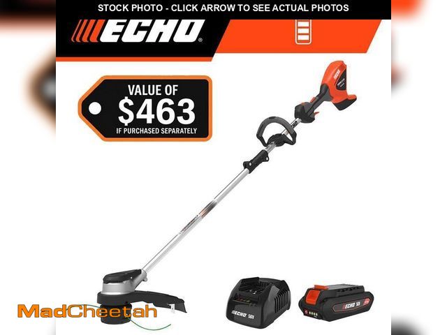 Lot 74-14255389 - ECHO 56V 16 in. Brushless Cordless Battery Straight Shaft String Trimmer with Speed-Feed Head and 2....