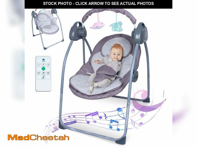 Lot 74-12764071 - Yabanana Baby Swing with 5-Point Safety Harness, Bluetooth Control,5-Swing Speeds Settings &amp; 3 T...