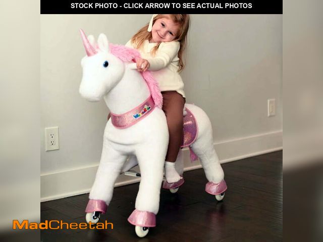 Lot 74-12723313 - WondeRides Ride on Pink Unicorn Horse Toy Riding Horse Pony Walking Rocking Plush Animal as Birthday...