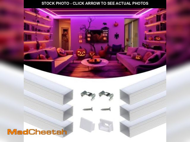 Lot 74-12044099 - Muzata 6Pack 3.3FT/1M LED Channel U Shape Silver Aluminum LED Strip Diffuser Channel with Milky Whit...