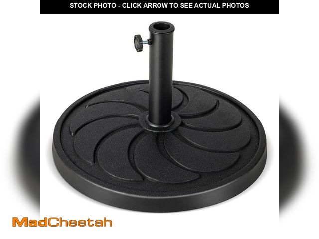 Lot 74-12746573 - Gymax 40 lbs. Round Weighted Patio Umbrella Base Heavy-Duty Table Market Stand Outdoor in Black - UN...
