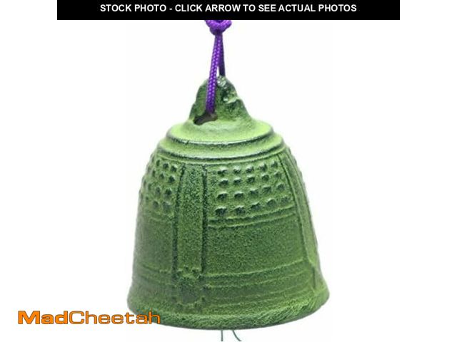 Lot 74-13716561 - Kotobuki Iron Japanese Wind Chime, Green Temple Bell #485-001 - UNUSED