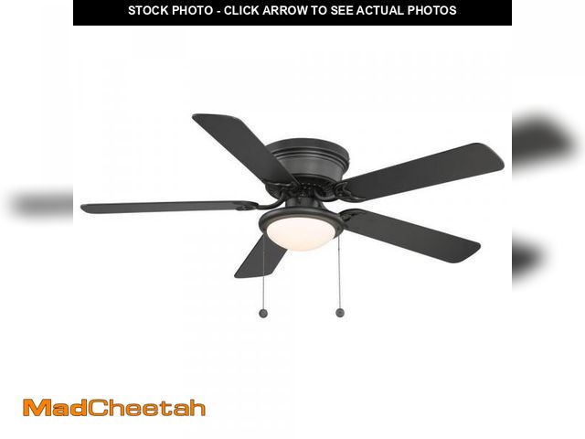 Lot 74-12496045 - Hugger 52 In. LED Indoor Black Ceiling Fan With Light Kit - UNUSED