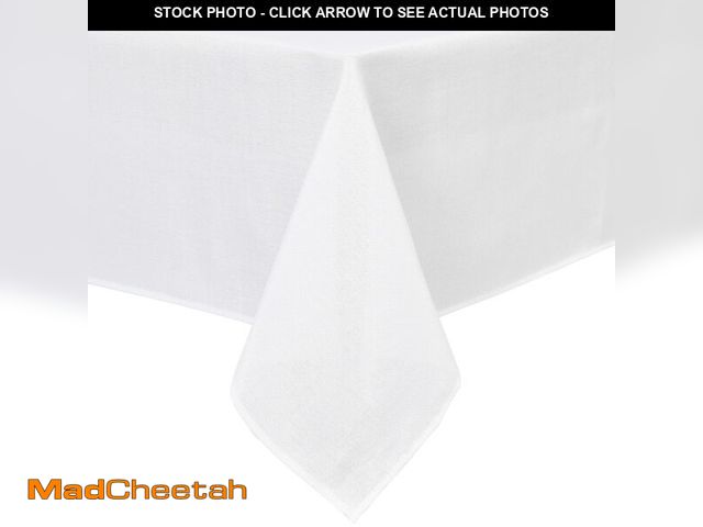 Lot 74-14268094 - Hiasan Faux Linen Rectangle Tablecloth - Wrinkle and Stain Resistant Washable Table Cloth for Kitche...