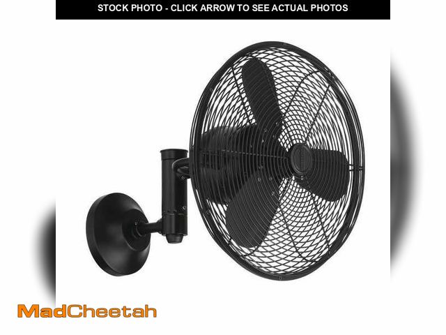 Lot 74-14355352 - CRAFTMADE Bellows IV 16 inch 3 Speed Oscillating Flat Black Finish Indoor/Outdoor Hardwired Mounted ...