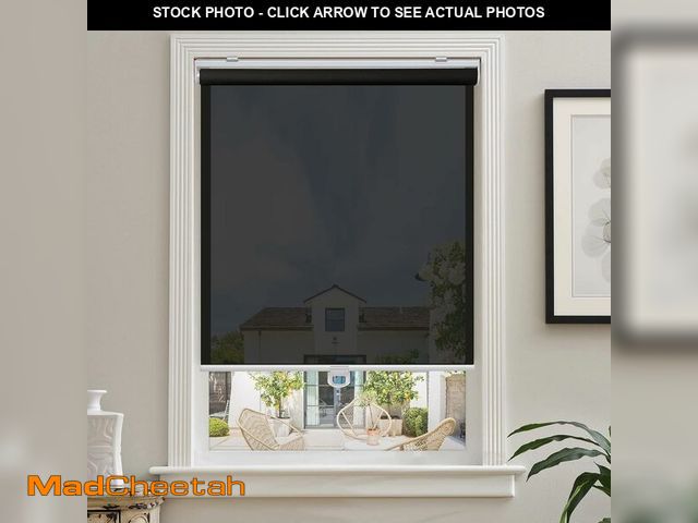 Lot 74-13926849 - AOSKY Cordless Roller Shades for Windows Light Filtering Shades with 5% Openness Solar Screen Semi S...