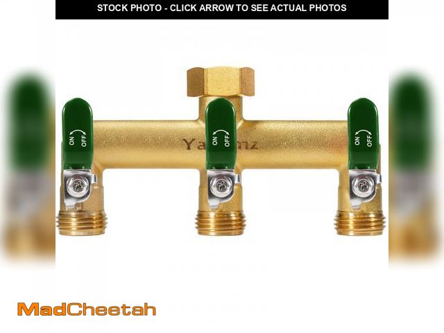 Lot 74-12315490 - Yayamz Garden Hose Splitter, 3/4Ã¢â¬Â Rust and Freeze Resistant Outdoor Hose Manifold with 3 Green...