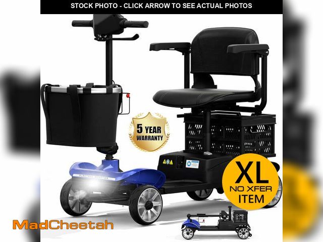 Lot 74-13608383 - COOLHUT Upgrade 4 Wheels Mobility Scooter for Seniors with Removable Battery, 25+ Mile Range Foldabl...