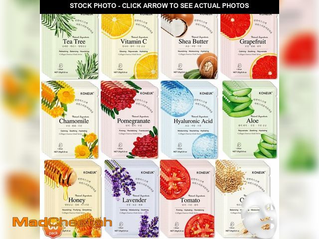 Lot 74-14210488 - KONEUK 60 Pack Collagen Essence Face Masks Skincare for Women, Hydrating Sheet Face Masks Suitable f...