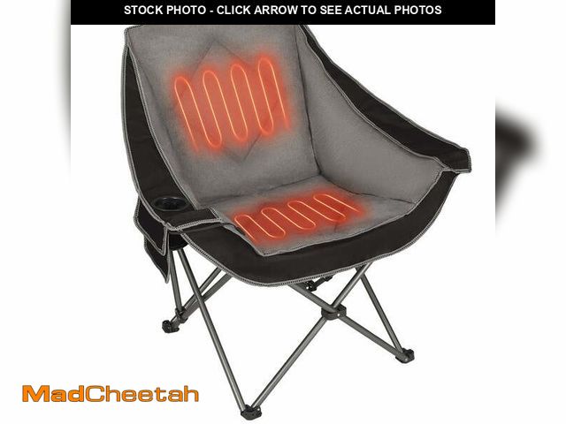Lot 74-13776404 - Heated Camping Chairs,Oversized Padded Heating Lawn Chair with Cup Holder,Wide&amp;Thick,Folding for...