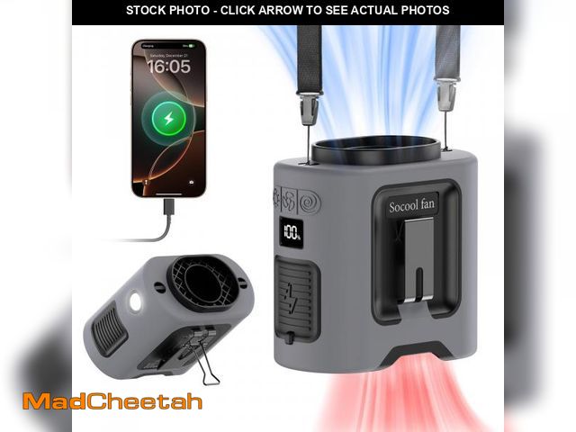 Lot 74-12313057 - Socool 14500mAh Portable Waist Fan Clip on Belt 360 Rotation Wearable Rechargeable Personal Shirt Fa...