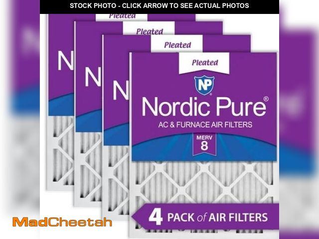Lot 74-12418543 - (SOME DAMAGE TO CORNERS) Nordic Pure 16x25x1 (15_1/2x24_1/2) Pleated MERV 8 Air Filters 4 Pack (16x2...