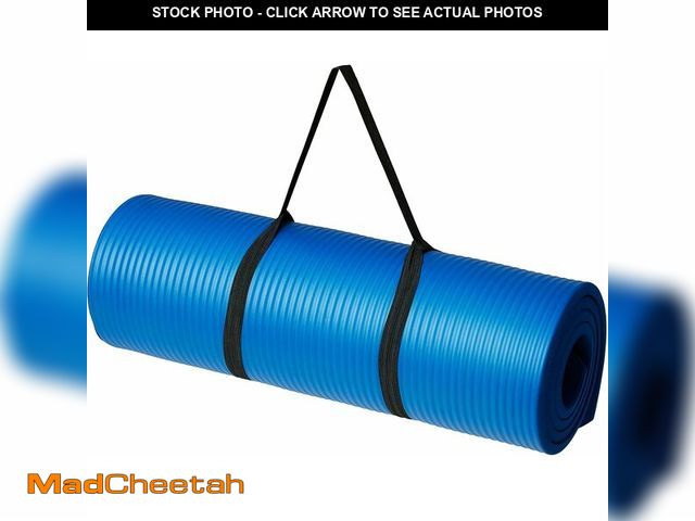 Lot 74-13563717 - Basics 1/2 Inch Extra Thick Exercise Yoga Mat with Carrying Strap for Home Workouts and Fitness, Non...