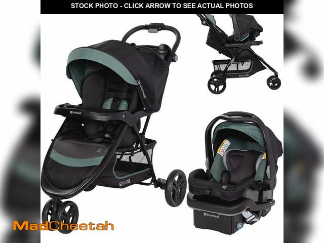 Lot 74-14290211 - Baby Trend EZ Ride SE Travel System with Secure-Lift Infant Car Seat, Dash Sage - UNUSED