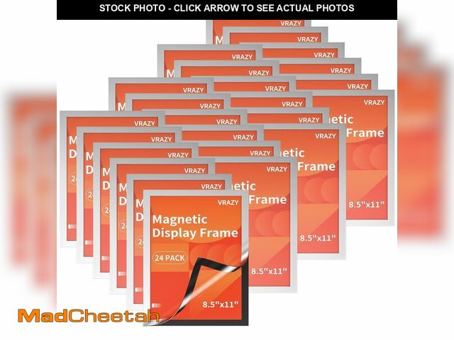 Lot 74-13550038 - VRAZY 24Pack Magnetic Sign Holder 8.5 x 11 Wall Mount, Self Adhesive Display Magnetic Picture Frames...