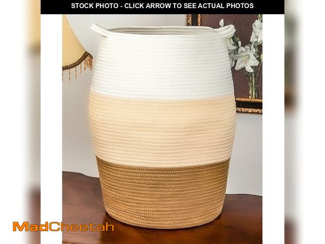 Lot 74-10950851 - Homlikelan Woven Laundry Hamper,Collapsible Clothes Hamper,Laundry Basket in Living Room,Bedroom,Sto...