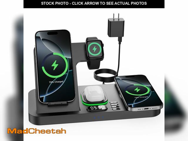 Lot 74-13949235 - Dual Phone Wireless Charging Station for Apple Devices, Magnetic Charging Station for iPhone with Au...