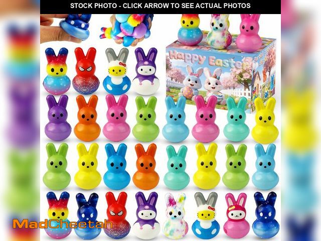 Lot 74-13711408 - 30Pcs Easter Bunny Slow Rising Squishy Toys,Easter Basket Stuffers,Bulk Stress Relief Fidget Toy Squ...