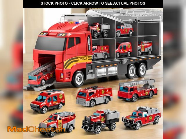 Lot 74-12605965 - NIPLOOOW Toddler Boys Toys for 3-5 Years Old, Fire Truck Vehicle Set with Play Mat and Die-Cast Toy ...