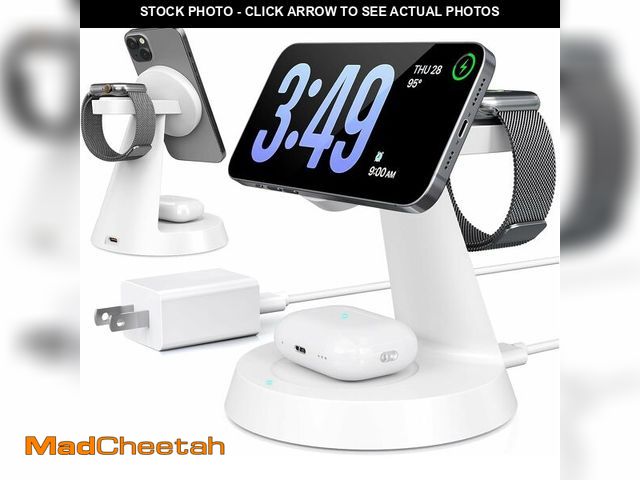 Lot 74-14209918 - iPhone Charging Station 3 in 1 Wireless Charger for Apple Devices, 15W MagSafe Stand Compatible with...